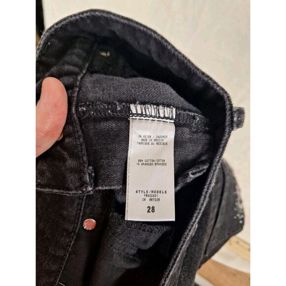 Guess Daredevil Womens 28 Black Denim Dark Bootcut Flare Jean 30x32 Stretch Logo - Picture 10 of 10